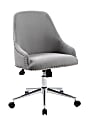 Boss Office Products Carnegie Fabric Mid-Back Desk Chair, Gray/Chrome