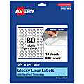 Avery® Glossy Permanent Labels With Sure Feed®, 94610-CGF10, Star, 3/4" x 3/4", Clear, Pack Of 800 1 thumbnail image