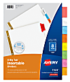 Avery® Big Tab™ Insertable Dividers, Gold Reinforced, White/Multicolor, 8-Tab