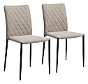 Zuo Modern Harve Dining Chairs, Beige/Black, Set Of 2 Chairs