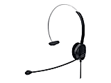 Manhattan Mono On-Ear Headset (USB) (Clearance Pricing), Microphone Boom (padded), Retail Box Packaging, Adjustable Headband, In-Line Volume Control, Ear Cushion, USB-A for both sound and mic use, cable 1.5m, Three Year Warranty - Headset - on-ear