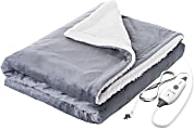 Pure Enrichment PureRelief Plush Heated Throw Blanket, 50” x 60”, Charcoal Gray 1 thumbnail image