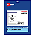 Avery® Permanent Labels With Sure Feed®, 94250-WMP100, Rectangle, 3" x 7", White, Pack Of 300 1 thumbnail image