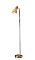 Adesso® Cove Floor Lamp, 58"H, Natural Rattan/Antique Brass