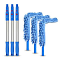 Gritt Commercial 22" Flexible Wand Dusters With Microfiber/Chenille Sleeve And 20" Pole, Blue, Pack Of 3 Dusters 1 thumbnail image