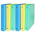 C-Line® 3-Ring Binder, 1" Round Rings, Assorted Colors, Pack Of 6 1 thumbnail image