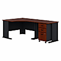 Bush Business Furniture Office Advantage 48"W Corner Desk With 36"W Return And Mobile File Cabinet, Hansen Cherry, Standard Delivery