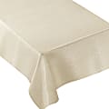 Amscan Metallic Fabric Table Cover, 60" x 84", Vanilla Crème