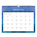 2025 Blue Sky Monthly Wall Calendar, 15” x 12”, Savoy Cool, January 2025 To December 2025