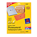 Avery® Permanent Glossy Clear Inkjet/Laser Multipurpose Labels, 1" x 2 5/8", Pack Of 750