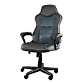 Elama Faux Leather High-Back Adjustable Office Task Chair, Black 1 thumbnail image
