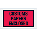 Tape Logic® Preprinted Packing List Envelopes, Customs Papers Enclosed, 5 1/2" x 10", Red, Case Of 1,000