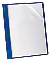 Oxford™ Deluxe Clear Report Cover With 3-Prong Fasteners, 35% Recycled, Dark Blue