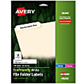 Avery® Easy Peel® EcoFriendly Permanent File Folder Labels, 48266, 2/3" x 3 7/16", 100% Recycled, White, Pack Of 750