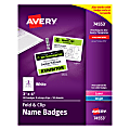 Avery® Fold And Clip Name Badges, Top Loading, 3" x 4", Box Of 30 1 thumbnail image