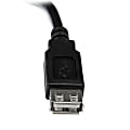KabelDirekt USB-A Extension Cable 3-0.15m x2, USB-A Male Connector and Female Connector Black/Space Grey