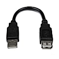 StarTech.com 6in USB 2.0 Extension Adapter Cable A to A - M/F - Extends the length your current USB device cable by 6 inches - 6 inch usb a to a extension cable - 6in usb a male to a female cable - 6in usb 2.0 extension cord