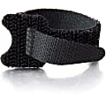 C2G 6in Hook-and-Loop Cable Management Wrapes - Multipack (12 Pack) - Black - Cable Strap - Black - 12 Pack 1 thumbnail image