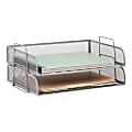 Mind Reader Stackable Paper Tray Desktop Organizer, 6-1/4”H x 9-3/4”W x 13-1/4”D, Silver 1 thumbnail image