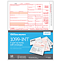 Office Depot® Brand 1099-INT Laser Tax Forms And Envelopes, 2-Up, 4-Part, 8-1/2" x 11", Pack Of 10 Form Sets