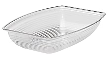 Cambro Camwear Rectangular Ribbed Bowls, 5 Qt, Clear, Pack Of 4 Bowls