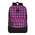 Volkano Daily Grind Backpack With 18.1" Laptop Pocket, Pink Plaid