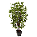 Nearly Natural Bamboo 60”H Silk Tree With Planter, 60”H x 37”W x 30”D, Green