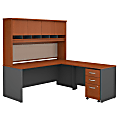 Bush Business Furniture Components 72"W L-Shaped Desk With Hutch And Mobile File Cabinet, Auburn Maple/Graphite Gray, Standard Delivery