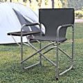 Flash Furniture Folding Director's Camping Chair With Side Table And Cup Holder, Gray