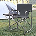 Flash Furniture Folding Director's Camping Chair With Side Table And Cup Holder, Gray 1 thumbnail image