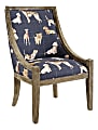 Linon Romilly Dog Accent Chair, Rustic Brown/Navy