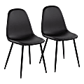 LumiSource Pebble Contemporary Dining Chairs, Black, Set Of 2 Chairs