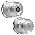GeekTale K01 Smart Fingerprint Doorknob Lock, 3.11"H x 2.48"W x 2.48"D, Satin Nickel