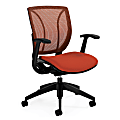 Global® Roma Fabric Posture Task Chair With Mesh Back, 38"H x 25 1/2"W x 23 1/2"D, Autumn Orange 1 thumbnail image
