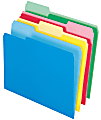 Pendaflex® 2-Tone Color CutLess® WaterShed® Folders, 1/3 Cut, Letter Size, Assorted Colors, Pack Of 100