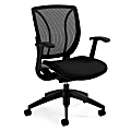 Global® Roma Fabric Posture Task Chair With Mesh Back, 38"H x 25 1/2"W x 23 1/2"D, Midnight Black 1 thumbnail image
