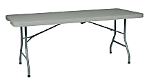 WorkSmart Resin Multi-Purpose Center-Fold Table With Wheels, 29-3/4"H x 72-1/2"W x 30"D, Light Gray 1 thumbnail image