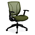 Global® Roma Fabric Posture Task Chair With Mesh Back, 38"H x 25 1/2"W x 23 1/2"D, Spring Green
