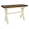 Office Star™ Albury Wood Square Flip-Top Table, 31-1/4"H x 47-13/16"W x 31-7/8"D, Wood Stain/Antique White 1 thumbnail image