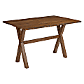 Office Star™ McKayla Flip Top Table, 30-3/16”H x 47-3/4”W x 32”D, Distressed Brown