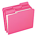 Pendaflex® Color Reinforced Top File Folders With Interior Grid, 1/3 Cut, Letter Size, Pink, Pack Of 100