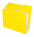 Pendaflex® Color Reinforced Top File Folders With Interior Grid, 1/3 Cut, Letter Size, Yellow, Pack Of 100