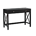 Linon Home Decor Products Anna Home Office Desk, Antique Black/Red