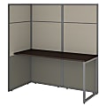 Bush Business Furniture Easy Office 60"W Cubicle Desk Workstation With 66"H Open Panels, Mocha Cherry, Standard Delivery