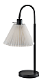 Adesso Thalia Table Lamp, Black/White Fabric Shade 1 thumbnail image