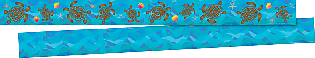 Barker Creek Double-Sided Straight-Edge Border Strips, Kai Ola Sea Turtles, 3" x 35", Set Of 12 Strips 1 thumbnail image
