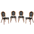 Flash Furniture 4 Pack Marseille Indoor/Outdoor Commercial Thonet Bistro Stacking Chair, Black/Natural Frame -4SDA6422STXTBKN 1 thumbnail image