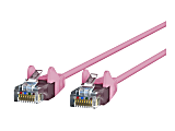 Belkin Slim - Patch cable - RJ-45 (M) to RJ-45 (M) - 1 ft - UTP - CAT 6 - molded, snagless - pink