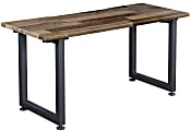 Vari Ergo Electric 60”W Adjustable Height Standing Desk, Brown/Slate