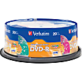 Verbatim® DVD-R Recordable Media, With Spindle, 4.7GB/120 Minutes, Pack Of 20